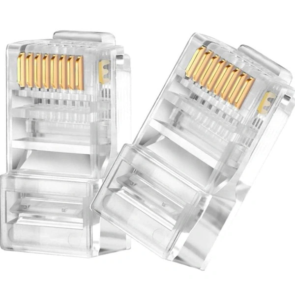 FEDUS Cat6 RJ45 Ends, Cat6 Connector, 8P8C Cat5, Cat6, Cat5e RJ45 Connector, Ethernet Cable Crimp Connectors UTP Network Plug for Solid Wire and Standard Cable, LAN Crimp Module Plugs
