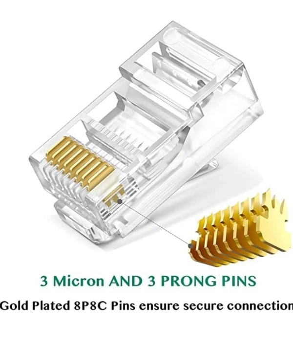 FEDUS Cat6 RJ45 Ends, Cat6 Connector, 8P8C Cat5, Cat6, Cat5e RJ45 Connector, Ethernet Cable Crimp Connectors UTP Network Plug for Solid Wire and Standard Cable, LAN Crimp Module Plugs