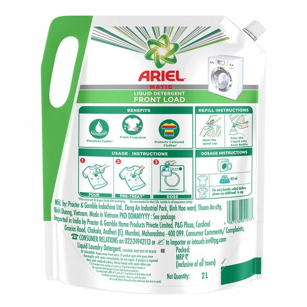 Ariel Matic Front Load Liquid Detergent - 2L
