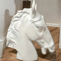 Sold By ZAIN R CREATION Horse Head Decorative Sculpture - H.9'' L.7.5'', White, Aluminium