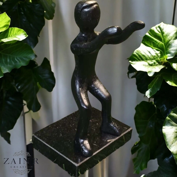 Sold By ZAIN R CREATION Smart Phone Mobile Holder Black - H.7'' L.3.5'' W.2.5'', Black, Aluminium & Granite Base