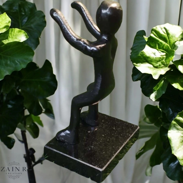 Sold By ZAIN R CREATION Smart Phone Mobile Holder Black - H.7'' L.3.5'' W.2.5'', Black, Aluminium & Granite Base