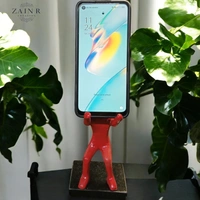 Sold By ZAIN R CREATION Smart Phone Mobile Holder Red - H.7'' L.3.5'' W.2.5'', Red, Aluminium & Granite Base