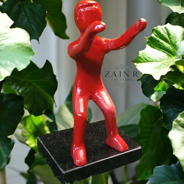 Sold By ZAIN R CREATION Smart Phone Mobile Holder Red - H.7'' L.3.5'' W.2.5'', Red, Aluminium & Granite Base