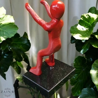 Sold By ZAIN R CREATION Smart Phone Mobile Holder Red - H.7'' L.3.5'' W.2.5'', Red, Aluminium & Granite Base