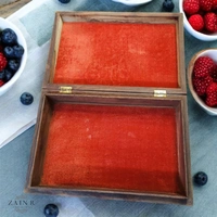 Sold By ZAIN R CREATION Jewellery Box Carving with Brass Inlay - L.12'' W.8'' H.3.5''