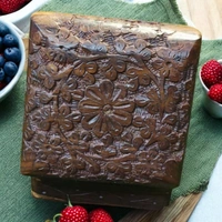 Sold By ZAIN R CREATION Jewellery Carving Box - L.4'' W.4'' H.2.5'