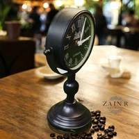 Sold By ZAIN R CREATION Table Clock for Office, Home Use - H.11'' L.7'' B.4.5'', Black, Iron