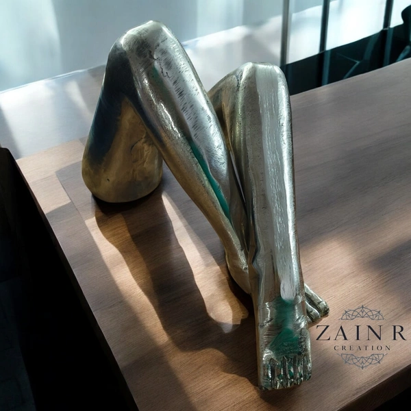 Sold By ZAIN R CREATION Decorative Sculpture of Lady Legs. - L.12.5'' H.8.5'' W.3.5'', Nickel, Aluminium