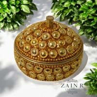 Sold By ZAIN R CREATION A Sindoor or Kumkum pot is a traditional container used to store sacred red powder - H.2'' B.2'', Brass
