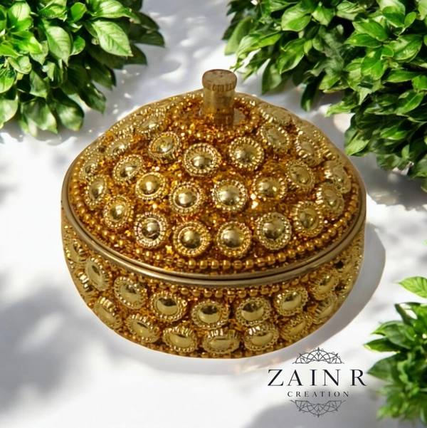 Sold By ZAIN R CREATION A Sindoor or Kumkum pot is a traditional container used to store sacred red powder - H.2'' B.2'', Brass