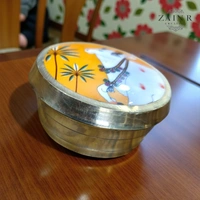 Sold By ZAIN R CREATION Brass Sindoor Box - L.1.77'' H.1'' B.1.57'', Polished, Brass