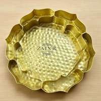 Sold By ZAIN R CREATION Mandala Urli - DIA.9'' H.1.5'', Gold, Iron