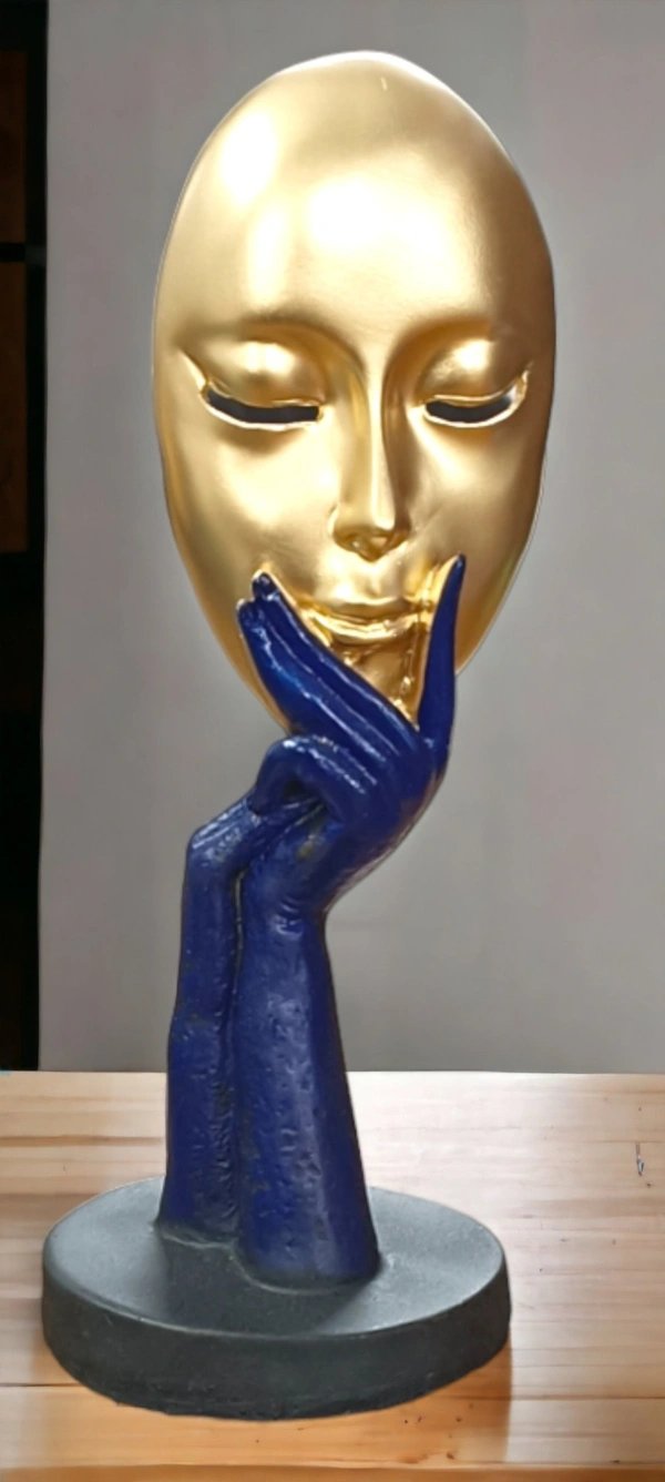 Sold By ZAIN R CREATION Lady Face for Home Decor - H.10.5'' B.4'', Gold, Polyresin