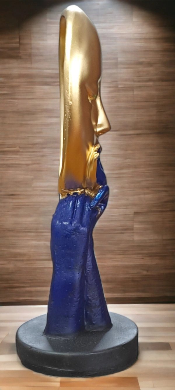 Sold By ZAIN R CREATION Lady Face for Home Decor - H.10.5'' B.4'', Gold, Polyresin