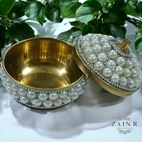 Sold By ZAIN R CREATION A Sindoor or Kumkum pot is a traditional container used to store sacred red powder - H.2'' B.2'', Brass