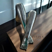 Sold By ZAIN R CREATION Decorative Sculpture of Lady Legs. - L.12.5'' H.8.5'' W.3.5'', Nickel, Aluminium