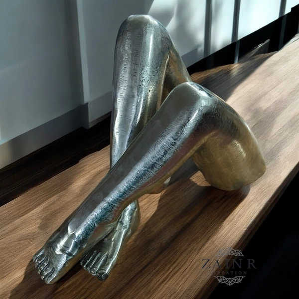 Sold By ZAIN R CREATION Decorative Sculpture of Lady Legs. - L.12.5'' H.8.5'' W.3.5'', Nickel, Aluminium