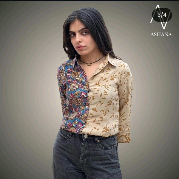 Kalamkari Half-n-Half Shirt - S