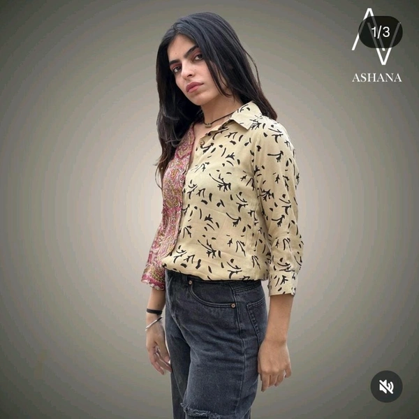 Kalamkari Half-n-Half Shirt - Xl