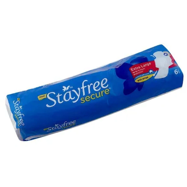 Stayfree Secure Cottony Soft Cover Sanitary Napkin with Wings 6 pads - Medium