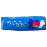 Stayfree Secure Cottony Soft Cover Sanitary Napkin with Wings 6 pads - Medium