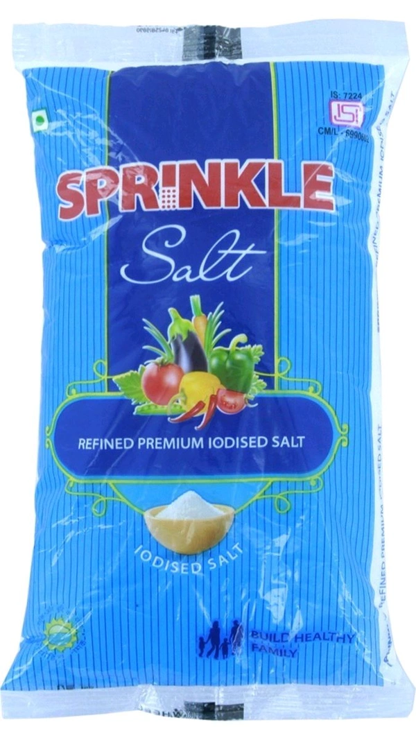 Sprinkle Refined Premium Iodised Salt / Upp / പൊടിയുപ്പ് / ഉപ്പ് - 1 Kg