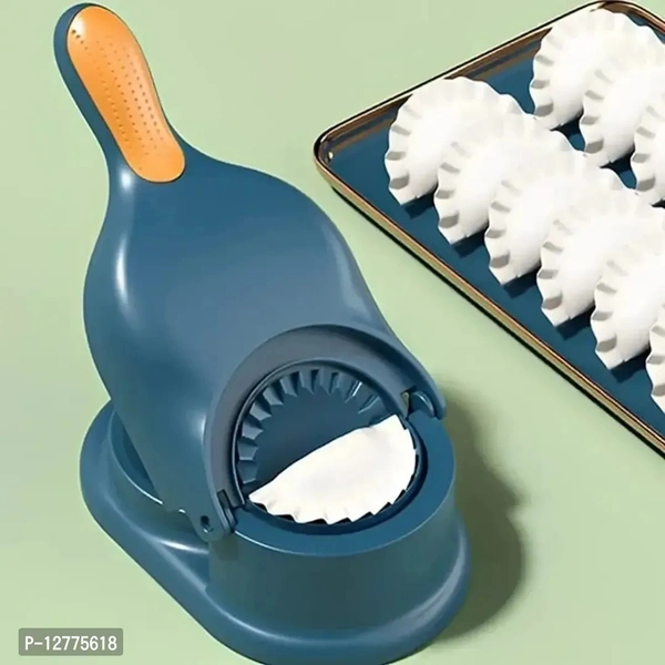 2 in 1 Dumpling Samosa Maker Ghughra Momos Maker Machine, Dumpling Skin Press Mould for Momos Making, Dumpling Maker Mould Machine, Dumpling Making Tool - Regal Blue