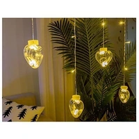 Denizz 8 FEET 12 WISH HEART BALL STRING LED LIGHTS WITH COLOR BOX FOR HOME DECORATION, DIWALI & WEDDING LED CHRISTMAS LIGHT INDOOR AND OUTDOOR LIGHT ,FESTIVAL DECORATION (WISHING BALL WARM WHITE) - White, 8 Feet