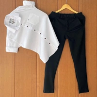 Calvin Klein Cotton Shirt + Lycra Pant Combo - White, L40/32