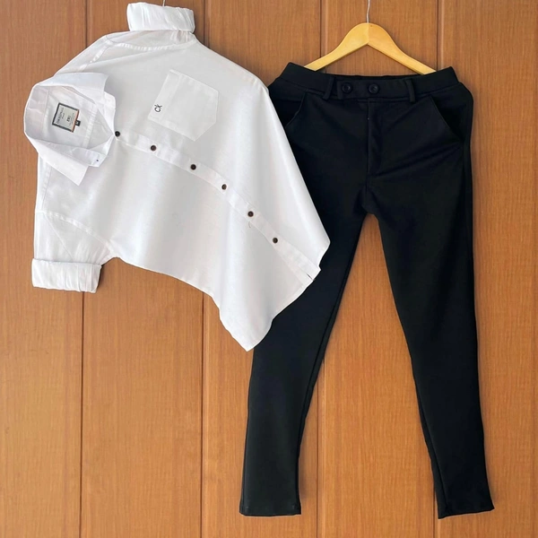 Calvin Klein Cotton Shirt + Lycra Pant Combo - White, XXL 44/36