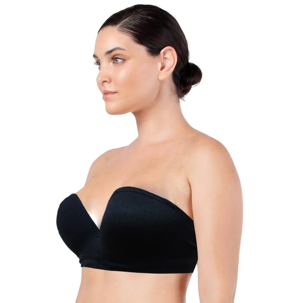 Bra Strapless Padded Under Wire B Cups - 34, Black