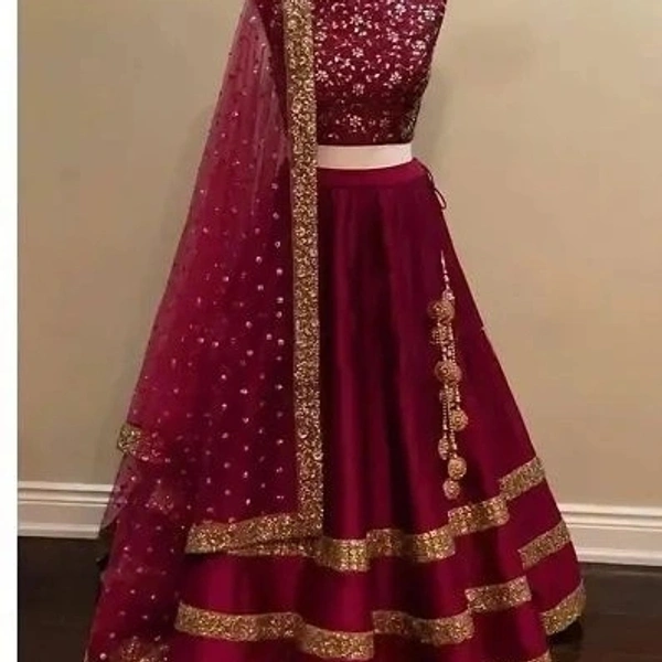 Adorable Taffeta Silk Embroidered Lehenga Choli