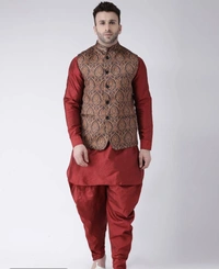 Kaashiba Blend Printed Ethnic Jacket For Men* - 38, Seance