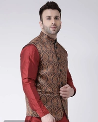 Kaashiba Blend Printed Ethnic Jacket For Men* - 38, Seance