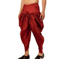 Kaashiba ARMAAN ETHNIC Men Solid Cowl Dhoti Pant - Guardsman Red, Free Size