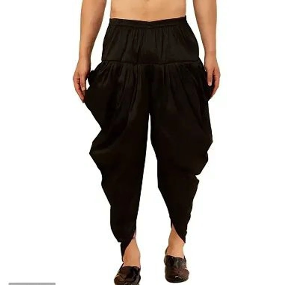 Kaashiba ARMAAN ETHNIC Men Solid Cowl Dhoti Pant - Black, Free Size