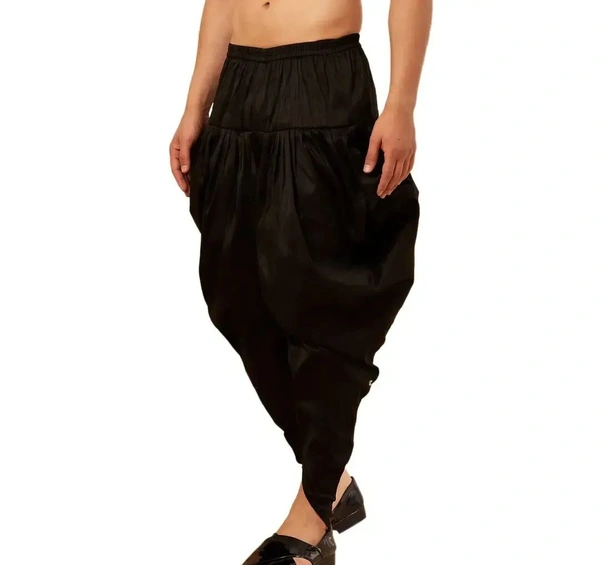 Kaashiba ARMAAN ETHNIC Men Solid Cowl Dhoti Pant - Black, Free Size