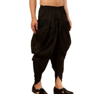 Kaashiba ARMAAN ETHNIC Men Solid Cowl Dhoti Pant - Black, Free Size