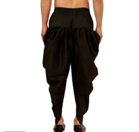Kaashiba ARMAAN ETHNIC Men Solid Cowl Dhoti Pant - Black, Free Size