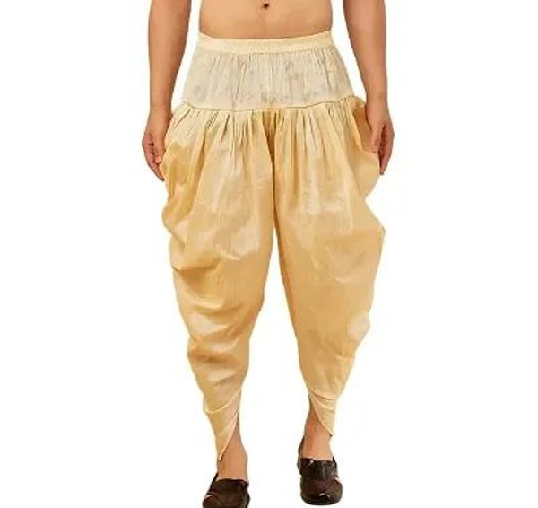Kaashiba ARMAAN ETHNIC Men Solid Cowl Dhoti Pant - Baja White, Free Size