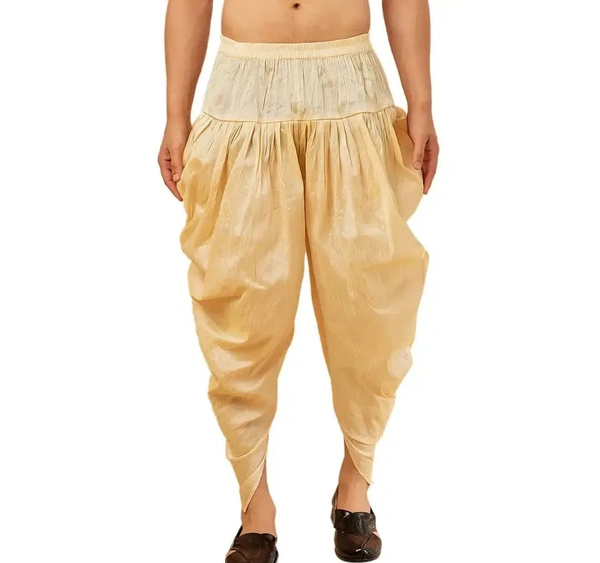 Kaashiba ARMAAN ETHNIC Men Solid Cowl Dhoti Pant - Baja White, Free Size