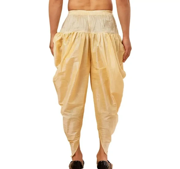 Kaashiba ARMAAN ETHNIC Men Solid Cowl Dhoti Pant - Baja White, Free Size