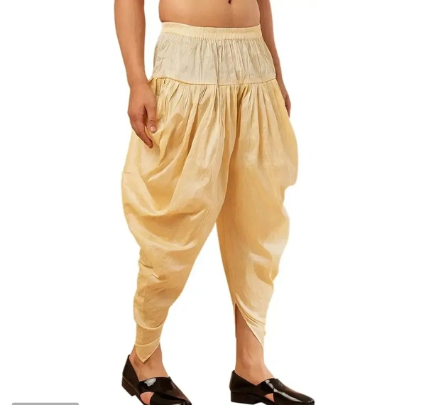 Kaashiba ARMAAN ETHNIC Men Solid Cowl Dhoti Pant - Baja White, Free Size