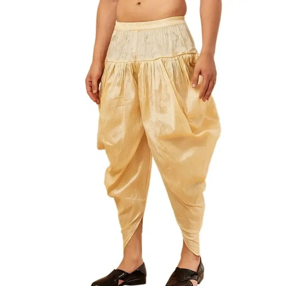 Kaashiba ARMAAN ETHNIC Men Solid Cowl Dhoti Pant - Baja White, Free Size
