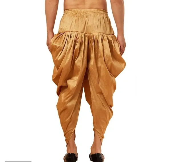 Kaashiba ARMAAN ETHNIC Men Solid Cowl Dhoti Pant - Bourbon, Free Size