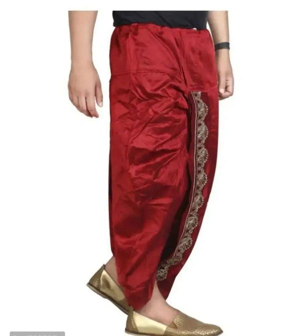 Kaashiba Stylish Silk Blend Dhotis For Men - Red, 40