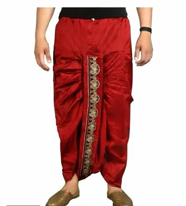 Kaashiba Stylish Silk Blend Dhotis For Men - Red, 44