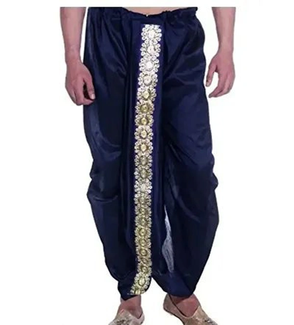 Kaashiba Stylish Silk Blend Dhotis For Men - Black, 40