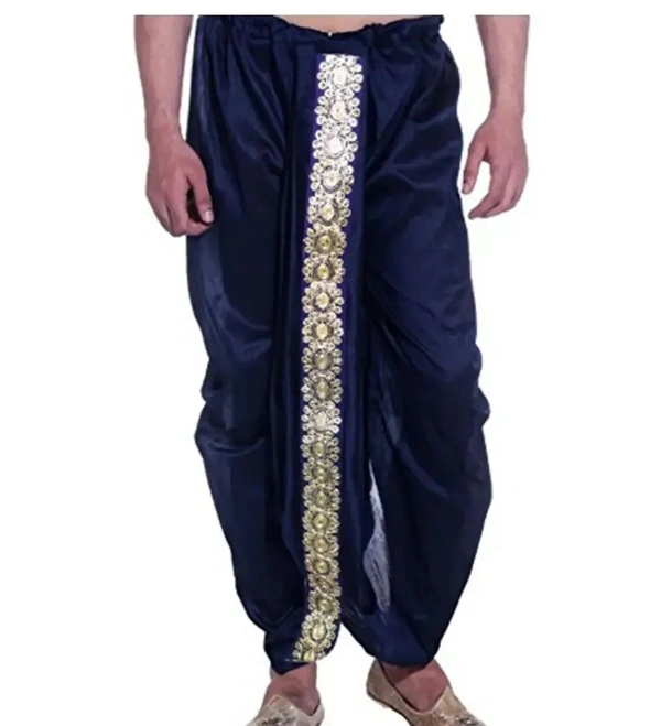 Kaashiba Stylish Silk Blend Dhotis For Men - Black, 40